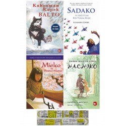 Kahraman Köpek Balto+Sadako+Mieko+Hachiko 4 Kitap Set + Matematik Öğreten Ayraç